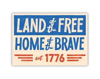 Land of the Free Sticker, Home of the Brave Sticker, Fourth of July sticker, Independence Day Sticker, Patriotic Sticker, 1776 Sticker