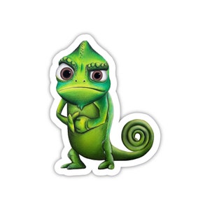 Pascal Sticker, Pascal tangled sticker, grumpy Pascal sticker, tangled sticker, tangled Pascal, chameleon sticker, funny Pascal sticker