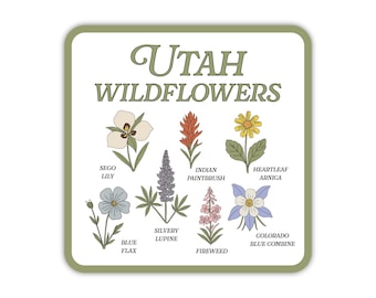Klistermärke med vildblommor i Utah, vildblommor i Utah, klistermärke med vildblommor, klistermärke med blomma i Utah, klistermärke med vildblommor i Utah