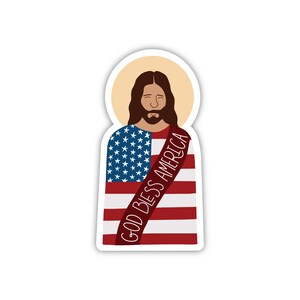 Sticker God Bless America, Sticker Jésus patriotique, Sticker Jésus Amérique, Sticker Jésus, Sticker patriotique chrétien, cadeau de la fête de l'indépendance