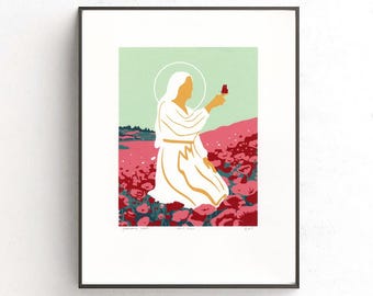 Niebiańska Matka Sitodruk, Niebiańska Matka Sztuka, LDS Fine Art, Niebiańscy Rodzice Sztuka, Macierzyństwo Sztuka, Niebiańska Matka, Boska Kobieca Sztuka