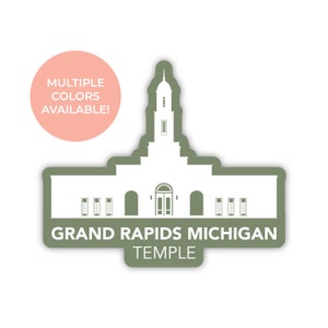 Grand Rapids Michigan tempel sticker, LDS tempel stickers, Grand Rapids Michigan tempel, Lds tempel geschenken, Grand Rapids tempel sticker