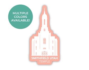 Smithfield-tempelsticker (Utah), Smithfield-tempel (Utah), tempelstickers Utah, stickers LDS-tempel, LDS-geschenken, cadeau Smithfield Mission, cadeau Smithfield Mission