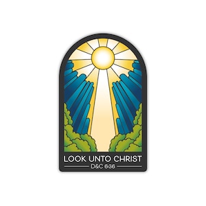 2025 Youth Theme stickers, Look Unto Christ, 2025 Young Women theme stickers, LDS Youth theme stickers, Missionary gifts, D&C 6:36