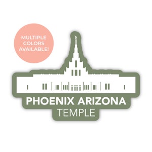 Autocollant de temple de Phoenix Arizona, temple de Phoenix Arizona, autocollants de temple de Phoenix, autocollants de temple de LDS, mission de Phoenix Arizona de LDS, cadeaux de lds