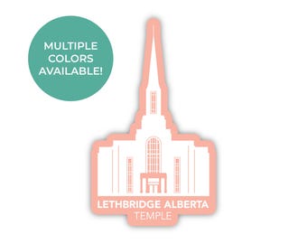 Sticker tempel Lethbridge Alberta Canada, sticker tempel Lethbridge Alberta, Canada tempel sticker, sticker LDS tempel, zending LDS Alberta Canada Mission