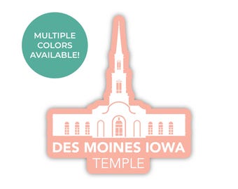 Des Moines Iowa Tempel Aufkleber, Des Moines Iowa Tempel, Iowa Tempel Aufkleber, LDS Tempel Aufkleber, LDS Geschenkideen, Des Moines Tempel Aufkleber
