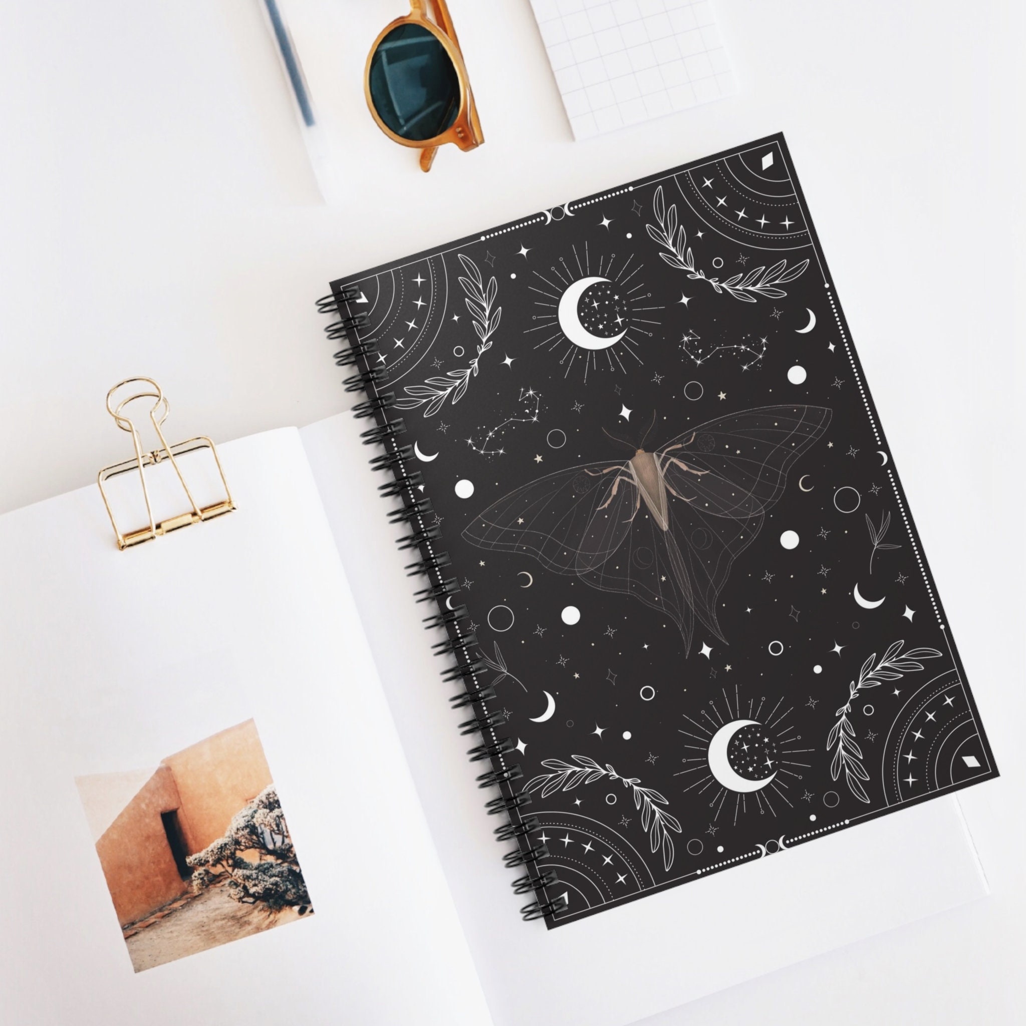 Moth Notebook Celestial Moth Notebook, Moth Notebook, Dark Whimsical Notebook ...