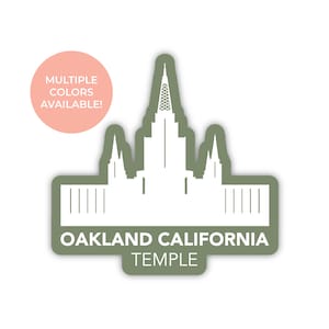 Sticker Oakland-tempel (Californië), Sticker Oakland-tempel (Californië), Californië-tempelstickers, LDS-tempelstickers, CA Oakland Mission-sticker