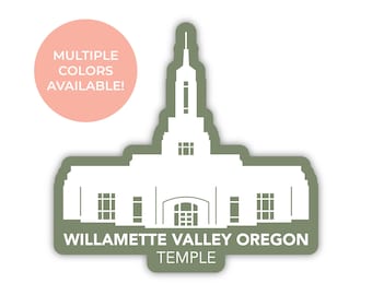 Willamette Valley Oregon tempel sticker, Willamette Valley Oregon tempel, Willamette Valley tempel sticker, LDS tempel stickers, LDS geschenken