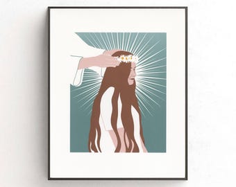 Gesalbte Siebdruck, Originale LDS Kunst, Kunst der Göttlichen Identität, Kunstdruck der Göttlichen Tochter, Spirituelle Identität Druck, Gesalbte Frau Kunstwerk