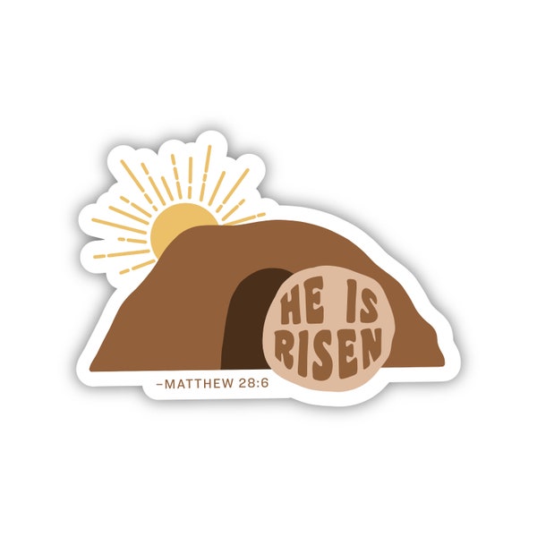 He is Risen sticker, Empty Tomb Sticker, Jesus is Risen sticker, Jesus Christ sticker, Christian Easter sticker, Bible Easter sticker