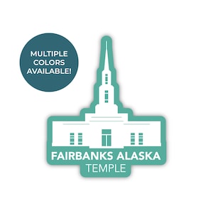 Fairbanks Alaska-tempelsticker, Fairbanks Alaska-tempel, Alaska-tempelsticker, LDS-tempelstickers, lds-stickers, Fairbanks-tempel