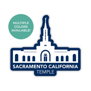 Sacramento California Temple Sticker, Sacramento California Temple, California Temple Stickers, LDS Temple Stickers, LDS Sacramento Mission