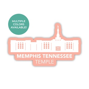 Sticker Memphis Tennessee-tempel, Memphis Tennessee-tempel, sticker Memphis Tennessee-tempel, LDS-tempelstickers, LDS-cadeau-ideeën