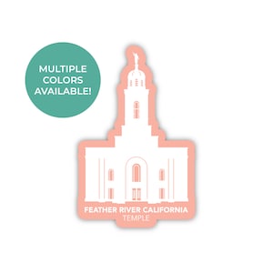 Feather River Californië tempel sticker, Feather River Californië tempel, Californië tempel stickers, LDS tempel stickers, LDS cadeau-ideeën