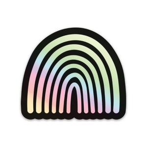 Holographic Rainbow sticker, black holographic rainbow sticker, vinyl holographic rainbow sticker, holographic pride sticker, rainbow decal