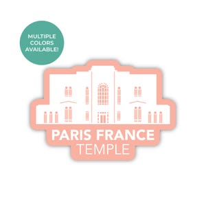 Parijs Frankrijk tempelsticker, Parijs Frankrijk tempel, Parijs tempel sticker, LDS tempelstickers, Frankrijk tempel, Parijs Frankrijk missie cadeau