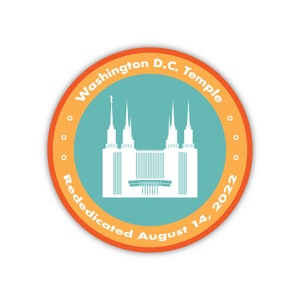Adesivo de dedicação do Templo de Washington DC, Adesivos do Templo Lds, Dedicação do Templo Lds, Templo de Washington D.C., Adesivo do Templo LDS, Adesivo LDS