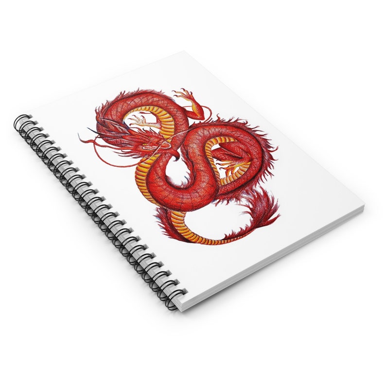 Dragon Notebook, Dragon Journal, Chinese Dragon Notebook, Red Dragon ...
