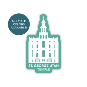 St. George Utah Tempel Sticker, St. George Utah Tempel, Utah Tempel Stickers, LDS Tempel Stickers, LDS Tempel Sticker, St. George missie