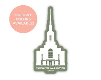 Klistermärke till templet i Vancouver i Washington, templet i Vancouver i Washington, klistermärke till templet i Vancouver, klistermärken till LDS-templet, present till templet i Vancouver