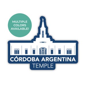 Cordoba Argentinië tempel sticker, Cordoba Argentinië tempel, Argentinië tempel sticker, LDS tempel stickers, LDS Cordoba missie cadeau