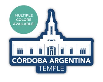 Cordoba Argentinië tempel sticker, Cordoba Argentinië tempel, Argentinië tempel sticker, LDS tempel stickers, LDS Cordoba missie cadeau
