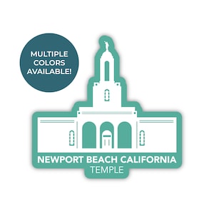 Sticker Newport Beach Californië-tempel, Newport Beach-tempel Californië, Californië-tempelstickers, LDS-tempelstickers, Santa Ana-missie