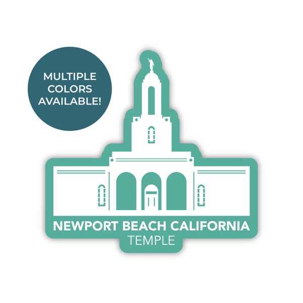 Newport Beach California Temple Sticker, Newport Beach California Temple, California Temple Stickers, LDS Temple Stickers, Santa Ana Mission