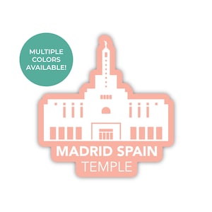 Madrid Spanje tempelsticker, Madrid Spanje tempel, Spanje tempelsticker, LDS tempelstickers, LDS Madrid Spanje missie cadeau, LDS tempel geschenken