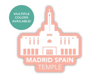 Madrid Spanje tempelsticker, Madrid Spanje tempel, Spanje tempelsticker, LDS tempelstickers, LDS Madrid Spanje missie cadeau, LDS tempel geschenken