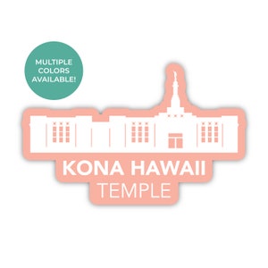 Sticker Kona Hawaï-tempel, Kona Hawaï-tempel, sticker Kona Hawaï-tempel, LDS-tempelstickers, LDS-tempelsticker, Kona-tempelsticker