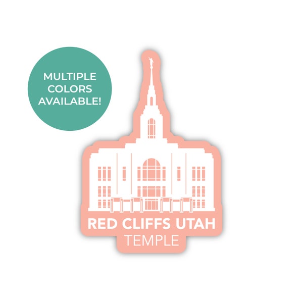 Red Cliffs Utah Temple Sticker, Red Cliffs Utah Temple, Utah Temple Stickers, LDS Temple Stickers, LDS Temple Sticker, LDS Gifts