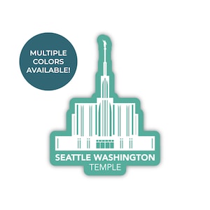 Seattle Washington-tempelsticker, Seattle Washington-tempel, Washington-tempelsticker, LDS-tempelstickers, Seattle Washington Mission