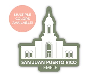 Klistermärke för San Juan Puerto Rico-templet, San Juan Puerto Rico-templet, klistermärke för Puerto Rico-templet, klistermärke för LDS-tempel, LDS-gåvor, San Juan-templet