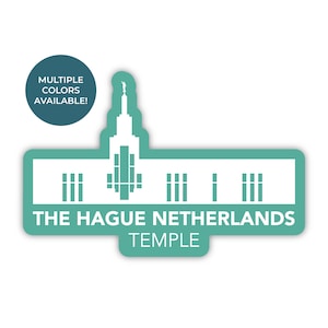 Pegatina del templo de los Países Bajos de La Haya, templo de los Países Bajos de La Haya, pegatina del templo de los Países Bajos, pegatinas del templo LDS, misión LDS Amsterdam