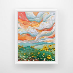 Where God Dwells Art Print, Christian Landscape Wall Art, Wildflower Meadow Painting, Celestial Landscape Wall Art, LDS Nature Art Print