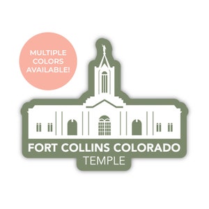 Fort Collins Colorado tempel sticker, Fort Collins Colorado tempel, Colorado tempel sticker, LDS tempel stickers, LDS Colorado missie cadeau