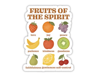Früchte des Geistes Aufkleber, Bibel-Vers-Aufkleber, Bibel-Aufkleber, Galater 5:22 Aufkleber, Glaubens-Aufkleber, christliches Geschenk, Frucht des Geistes