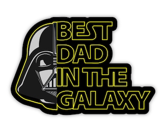Pegatina del mejor papá de la galaxia, pegatina de vinilo del Día del Padre, pegatina divertida de Darth Vader, pegatina divertida de papá, pegatina de papá, pegatina del mejor papá
