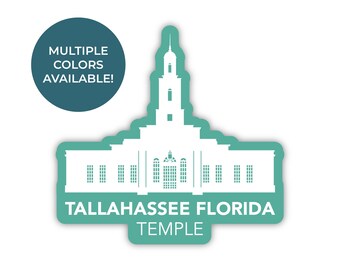 Tallahassee Florida Temple Sticker, Tallahassee Florida Temple, Florida Temple Sticker, LDS Temple Stickers, Tallahassee Temple sticker