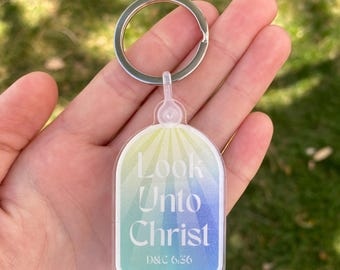 Schauen Sie in Christus Schlüsselbund, Jesus Schlüsselbund, Schauen Sie in Jesus Schlüsselbund, LDS Jugend Schlüsselanhänger, LDS Schlüsselanhänger, Christian Schlüsselanhänger, LDS Geschenke