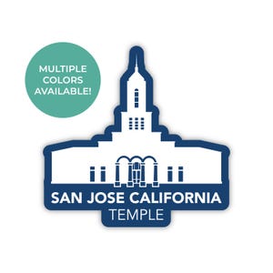 Sticker tempel San Jose, Californië, tempel San Jose, Californië, tempelstickers Californië, LDS-tempelstickers, zendingsgebied San Jose, Californië
