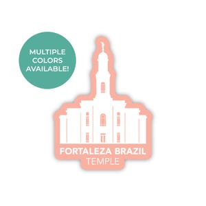 Fortaleza Brazilië tempel sticker, Fortaleza Brazilië tempel, Brazilië tempel sticker, LDS tempel stickers, Fortaleza Brazilië missie sticker