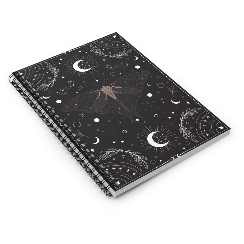 Moth Notebook Celestial Moth Notebook, Moth Notebook, Dark Whimsical Notebook ...