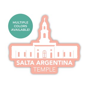 Salta Argentina-tempelsticker, Salta Argentina-tempel, Argentinië-tempelsticker, LDS-tempelstickers, LDS Salta Argentina-missiecadeau