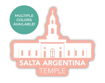 Klistermärke till templet i Salta, Argentina, templet i Salta, Argentina, templet i argentinska kyrkan, LDS-tempelklistermärken, LDS-missionens gåva till Salta, Argentina