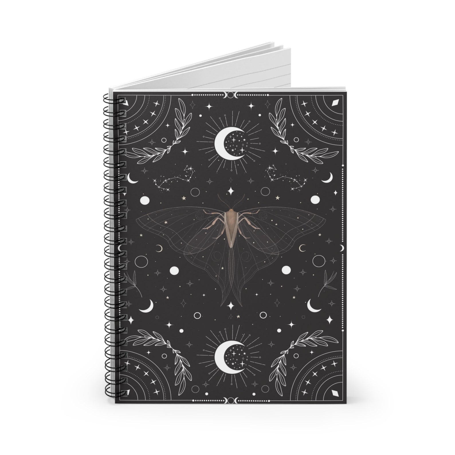 Moth Notebook Celestial Moth Notebook, Moth Notebook, Dark Whimsical Notebook ...