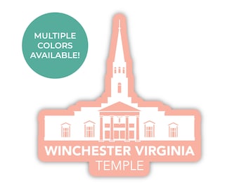 Winchester Virginia Tempel Aufkleber, Winchester Virginia Tempel, Virginia Tempel Aufkleber, LDS Tempel Aufkleber, Winchester Virginia Aufkleber